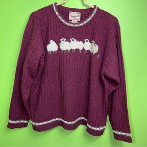 Woolrich mulberry wool/ laine/ silk/ sweater size M great condition